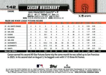 Carson Whisenhunt - 2026 Topps Chrome - #142 back