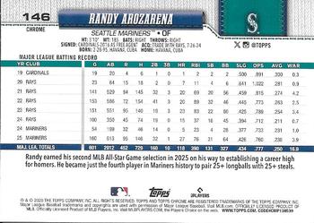 Randy Arozarena - 2026 Topps Chrome - #146 back