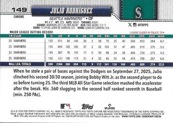 Julio Rodríguez - 2026 Topps Chrome - #149 back