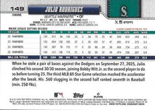 Julio Rodríguez - 2026 Topps Chrome - #149 back