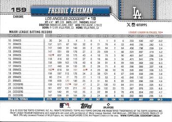 Freddie Freeman - 2026 Topps Chrome - #159 back