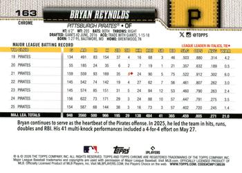 Bryan Reynolds - 2026 Topps Chrome - #163 back