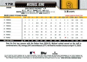 Michael King - 2026 Topps Chrome - #172 back