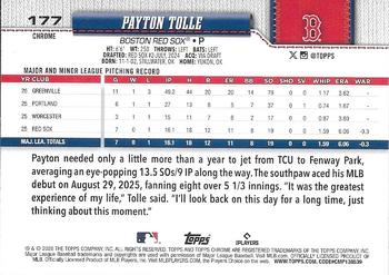 Payton Tolle - 2026 Topps Chrome - #177 back