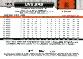 Rafael Devers - 2026 Topps Chrome - #183 back