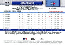 Shane Bieber - 2026 Topps Chrome - #21 back