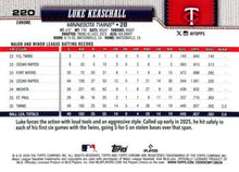 Luke Keaschall - 2026 Topps Chrome - #220 back