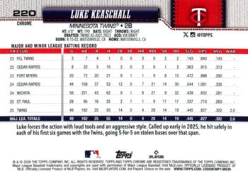 Luke Keaschall - 2026 Topps Chrome - #220 back