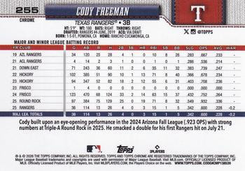 Cody Freeman - 2026 Topps Chrome - #255 back