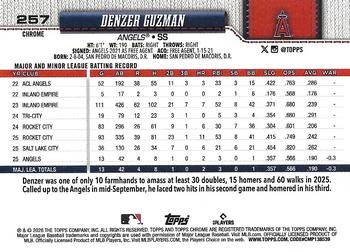 Denzer Guzman - 2026 Topps Chrome - #257 back