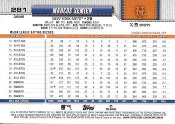 Marcus Semien - 2026 Topps Chrome - #281 back