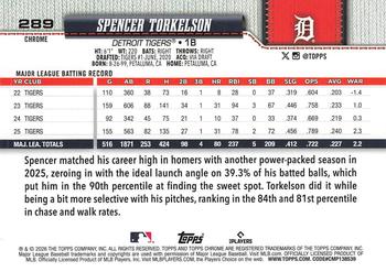 Spencer Torkelson - 2026 Topps Chrome - #289 back