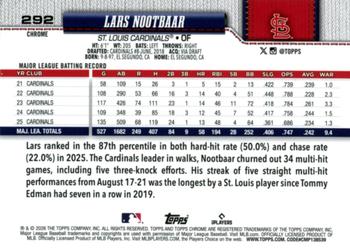 Lars Nootbaar - 2026 Topps Chrome - #292 back