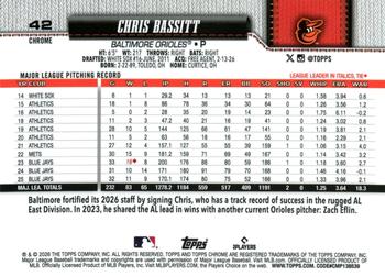 Chris Bassitt - 2026 Topps Chrome - #42 back