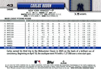 Carlos Rodón - 2026 Topps Chrome - #43 back