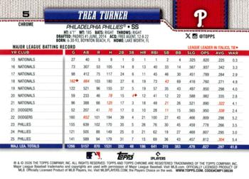 Trea Turner - 2026 Topps Chrome - #5 back
