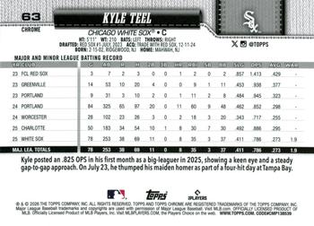 Kyle Teel - 2026 Topps Chrome - #63 back