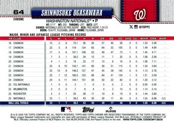 Shinnosuke Ogasawara - 2026 Topps Chrome - #64 back