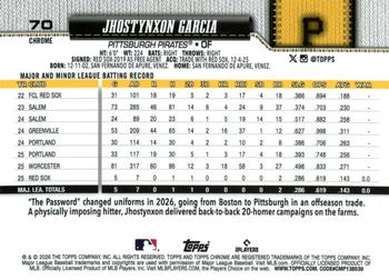 Jhostynxon Garcia - 2026 Topps Chrome - #70 back