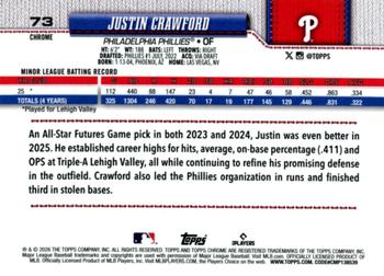 Justin Crawford - 2026 Topps Chrome - #73 back