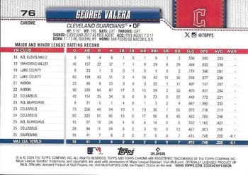 George Valera - 2026 Topps Chrome - #76 back