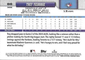 Trey Yesavage - 2026 Topps Chrome - #86 back