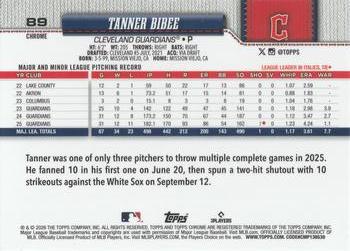 Tanner Bibee - 2026 Topps Chrome - #89 back