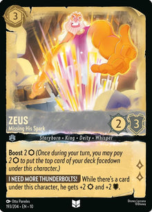 Zeus - Missing His Spark 193/204 Uncommon Whispers in the Well Lorcana Near Mint