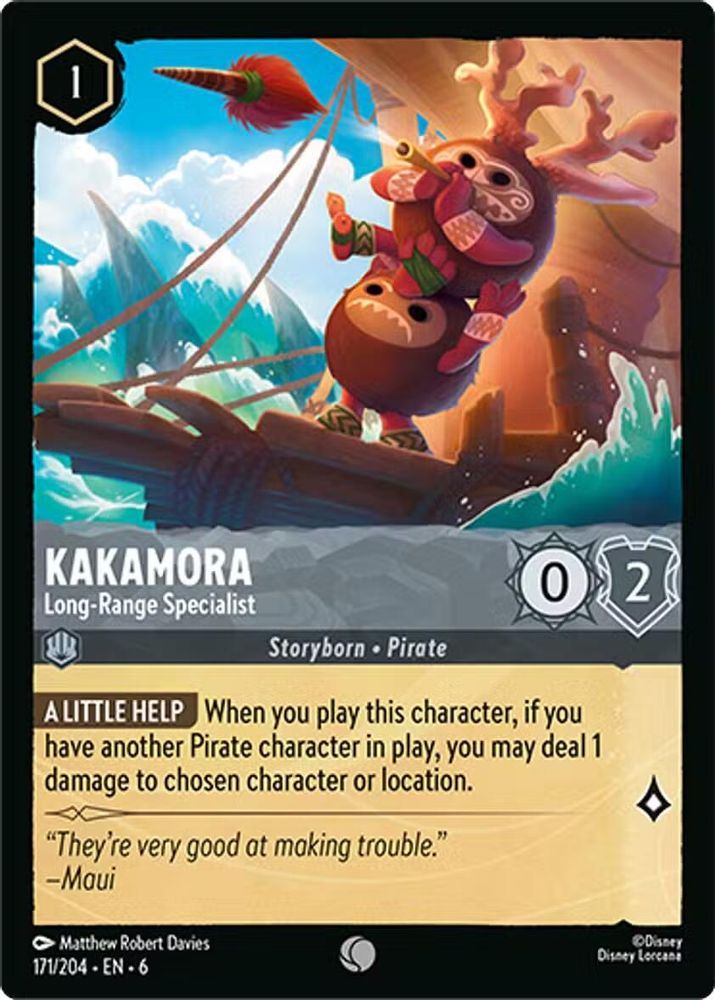 Kakamora - Long-Range Specialist 171/204 Common Azurite Sea Lorcana Near Mint