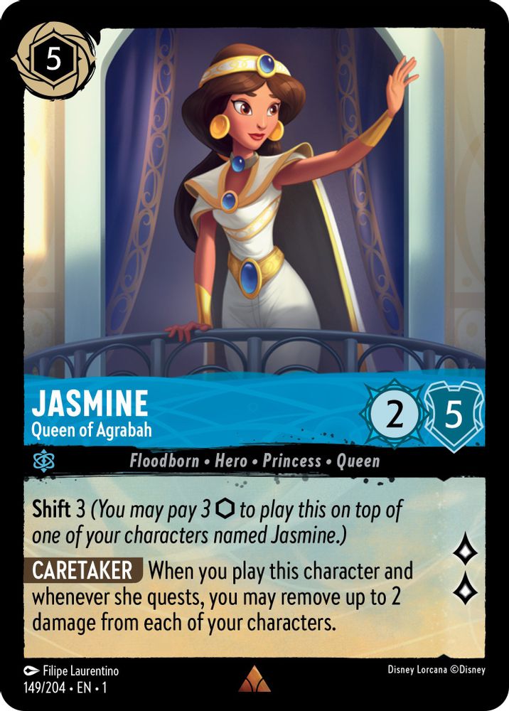 Jasmine - Queen of Agrabah 149/204 Rare The First Chapter Lorcana Near Mint