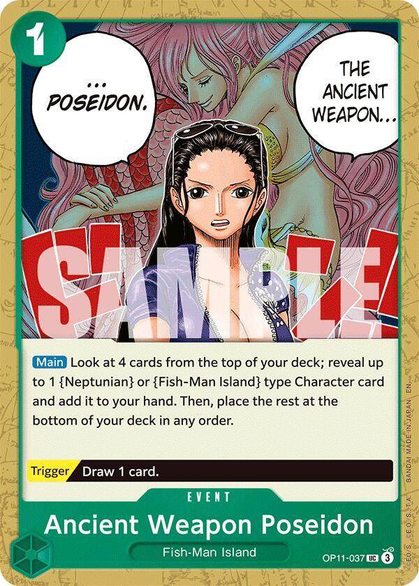 Ancient Weapon Poseidon OP11-037 Uncommon A Fist of Divine Speed One Piece NM