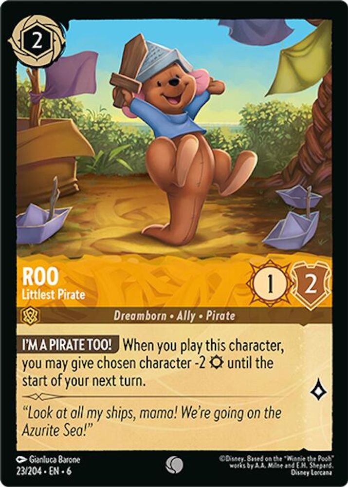 Roo - Littlest Pirate 23/204 Common Azurite Sea Lorcana Near Mint