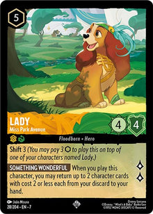 Lady - Miss Park Avenue 28/204 Super Rare Archazia's Island Lorcana Near Mint