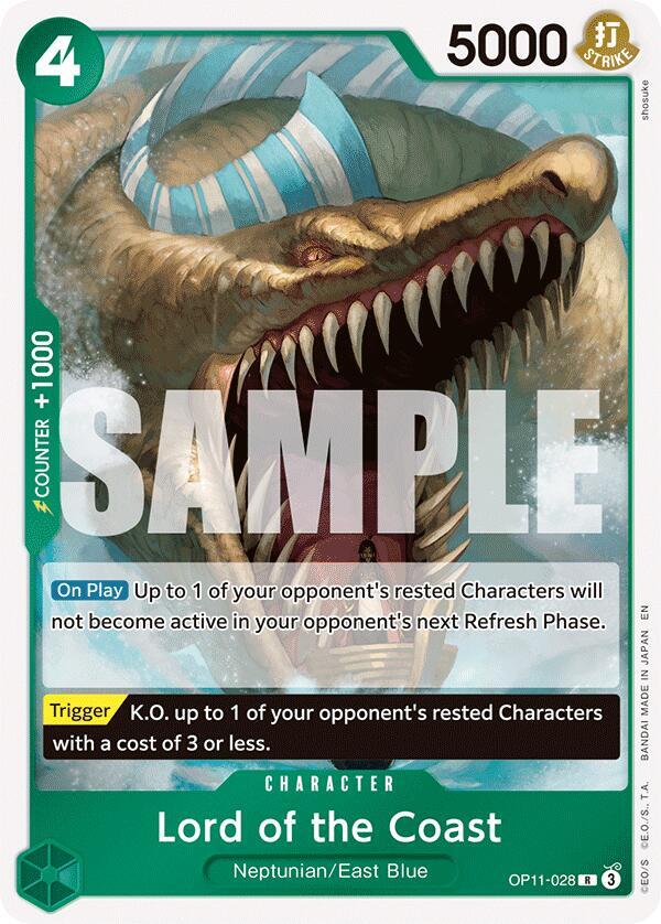 Lord of the Coast OP11-028 Rare A Fist of Divine Speed One Piece Foil Near Mint
