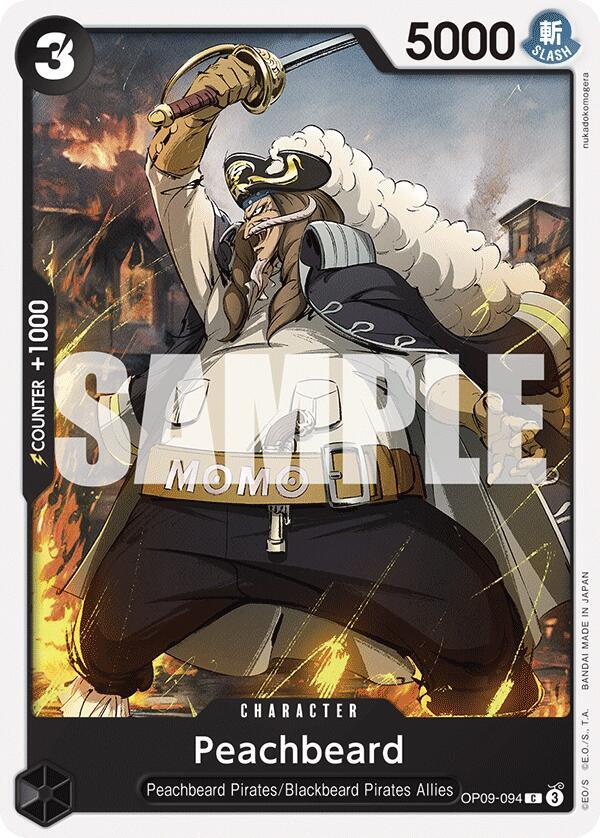 Peachbeard OP09-094 Common Emperors in the New World One Piece Near Mint