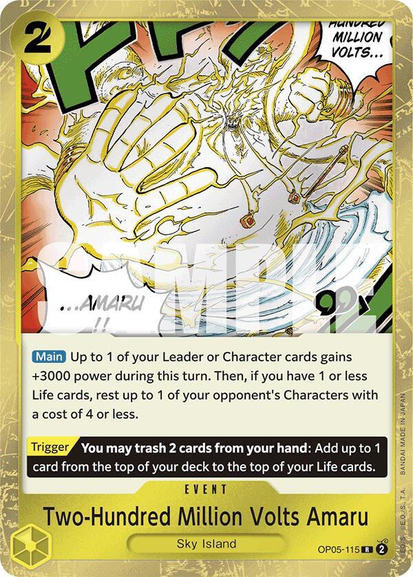 Two-Hundred Million Volts Amaru (Jolly Roger Foil) OP05-115 Premium Booster -The Best- One Piece NM