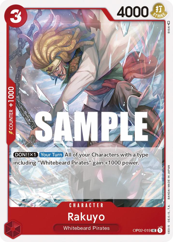 Rakuyo OP02-019 Uncommon Paramount War One Piece Near Mint