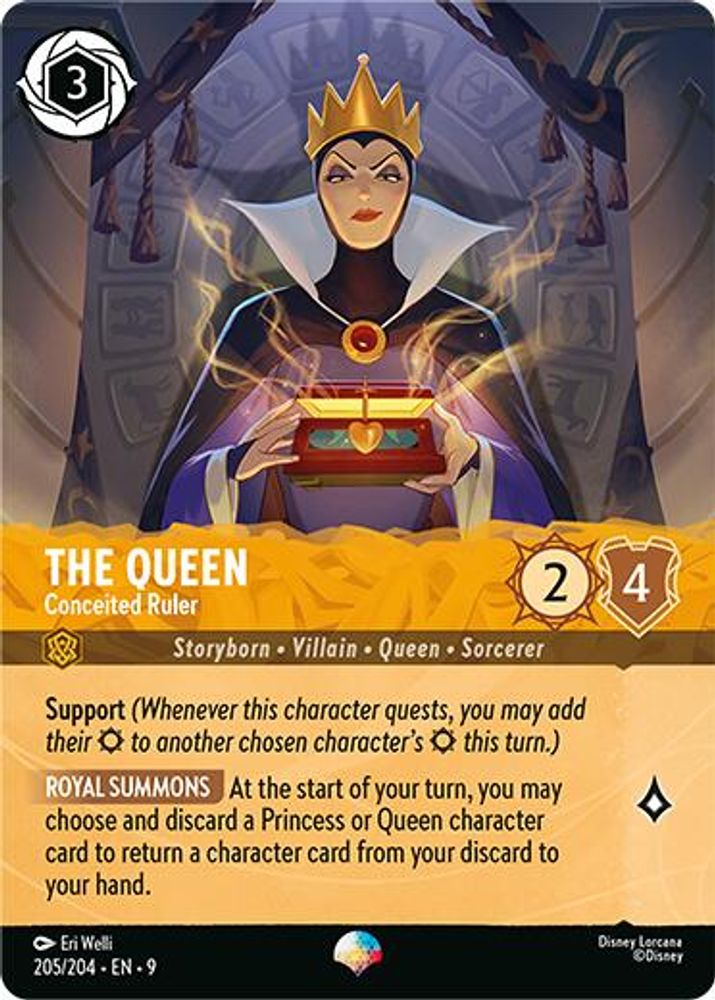 The Queen - Conceited Ruler (Epic) 205/204 Epic Fabled Lorcana Holo Near Mint