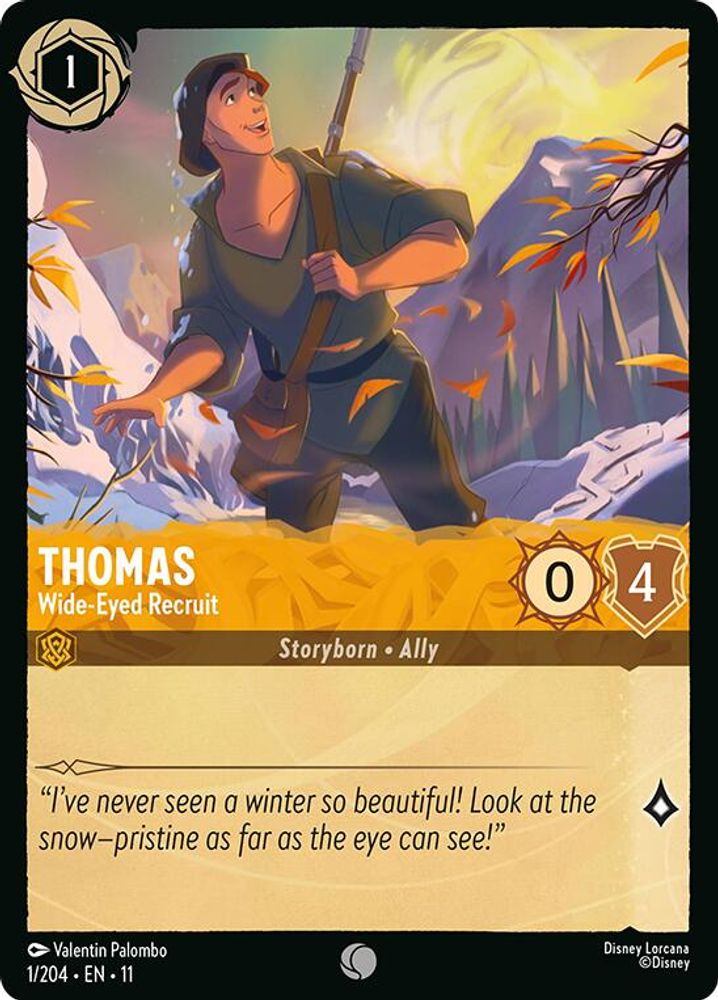 Thomas - Wide-Eyed Recruit 1/204 Common Winterspell Lorcana Near Mint