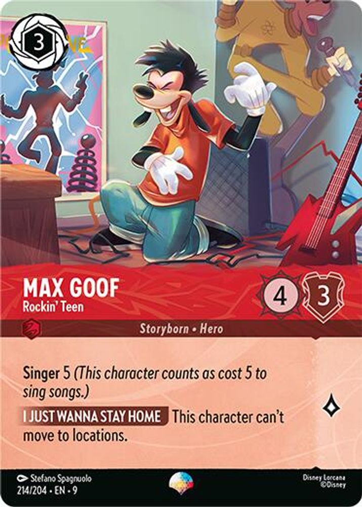 Max Goof - Rockin' Teen (Epic) 214/204 Epic Fabled Lorcana Holo Near Mint