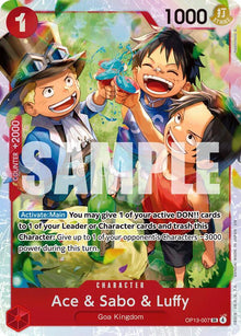 Ace & Sabo & Luffy OP13-007 Super Rare Carrying On His Will One Piece Foil NM