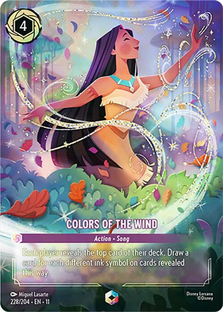 Colors of the Wind (Enchanted) 228/204 Enchanted Winterspell Lorcana Holo NM