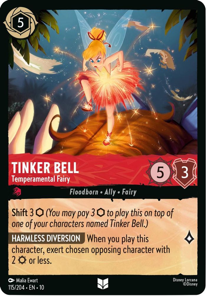 Tinker Bell - Temperamental Fairy 115/204 Whispers in the Well Lorcana NM