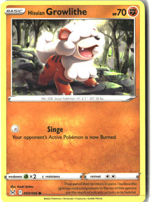 Hisuian Growlithe 083/196 Common Lost Origin Pokemon Near Mint