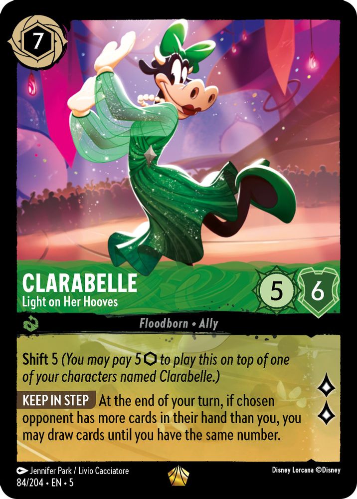 Clarabelle - Light on Her Hooves 84/204 Legendary Shimmering Skies Lorcana NM