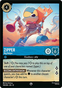 Zipper - Big Helper 150/204 Super Rare Wilds Unknown Lorcana Near Mint