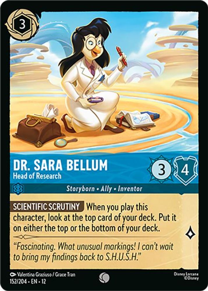 Dr. Sara Bellum - Head of Research 152/204 Common Wilds Unknown Lorcana NM