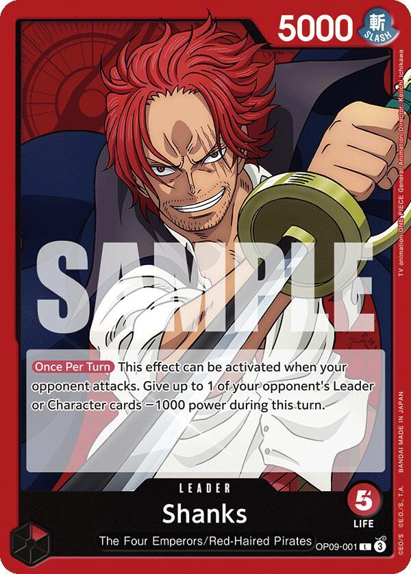 Shanks (001) OP09-001 Leader Emperors in the New World One Piece Near Mint