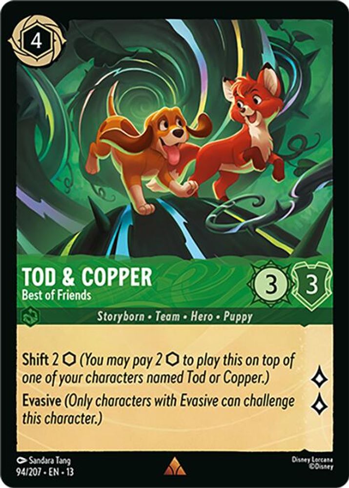 Tod & Copper - Best of Friends 94/204 Rare Attack of the Vine! Lorcana Near Mint