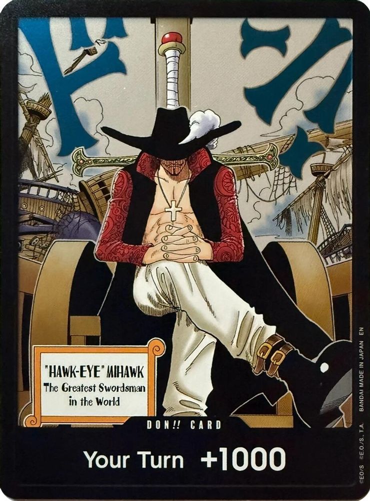 DON!! Card (Dracule Mihawk) DON!! The Azure Sea's Seven One Piece Foil Near Mint